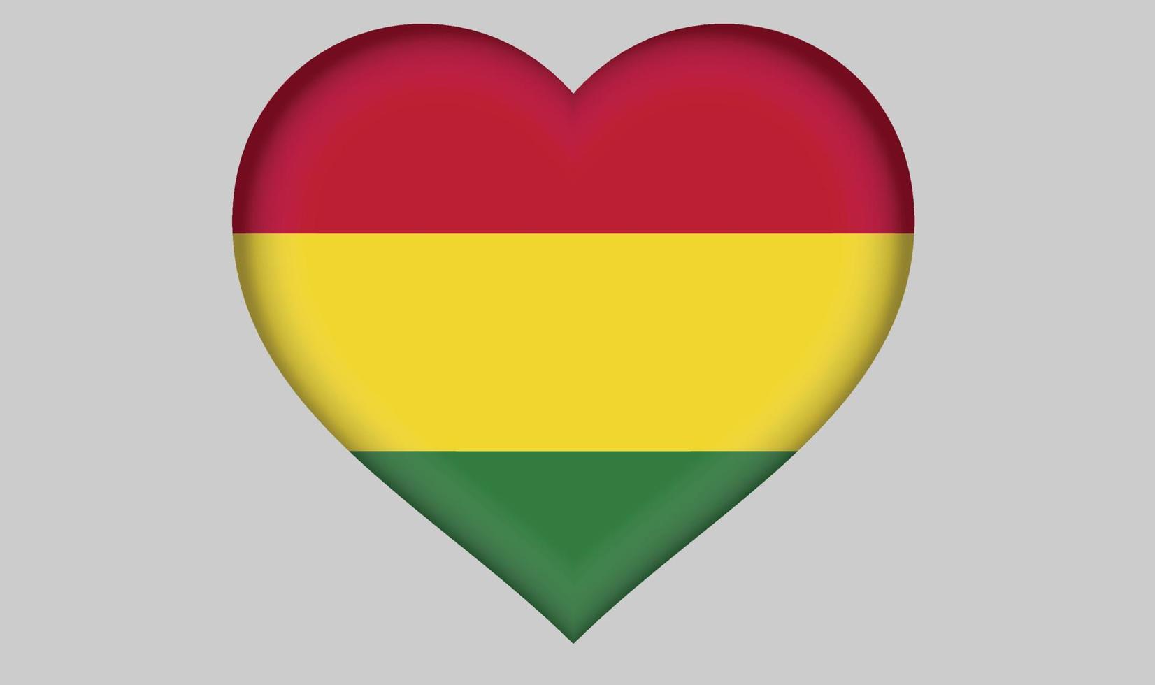 Bolivien Flagge Herz vektor