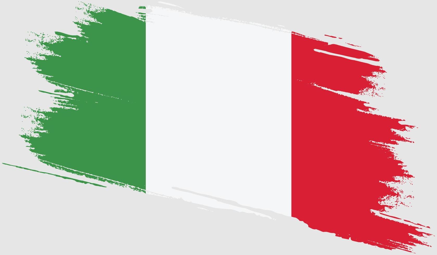 Italien-Flagge mit Grunge-Textur vektor