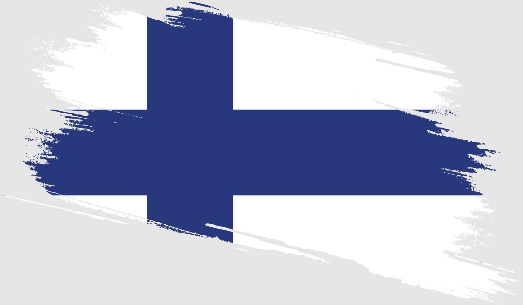 finlands flagga med grunge textur vektor