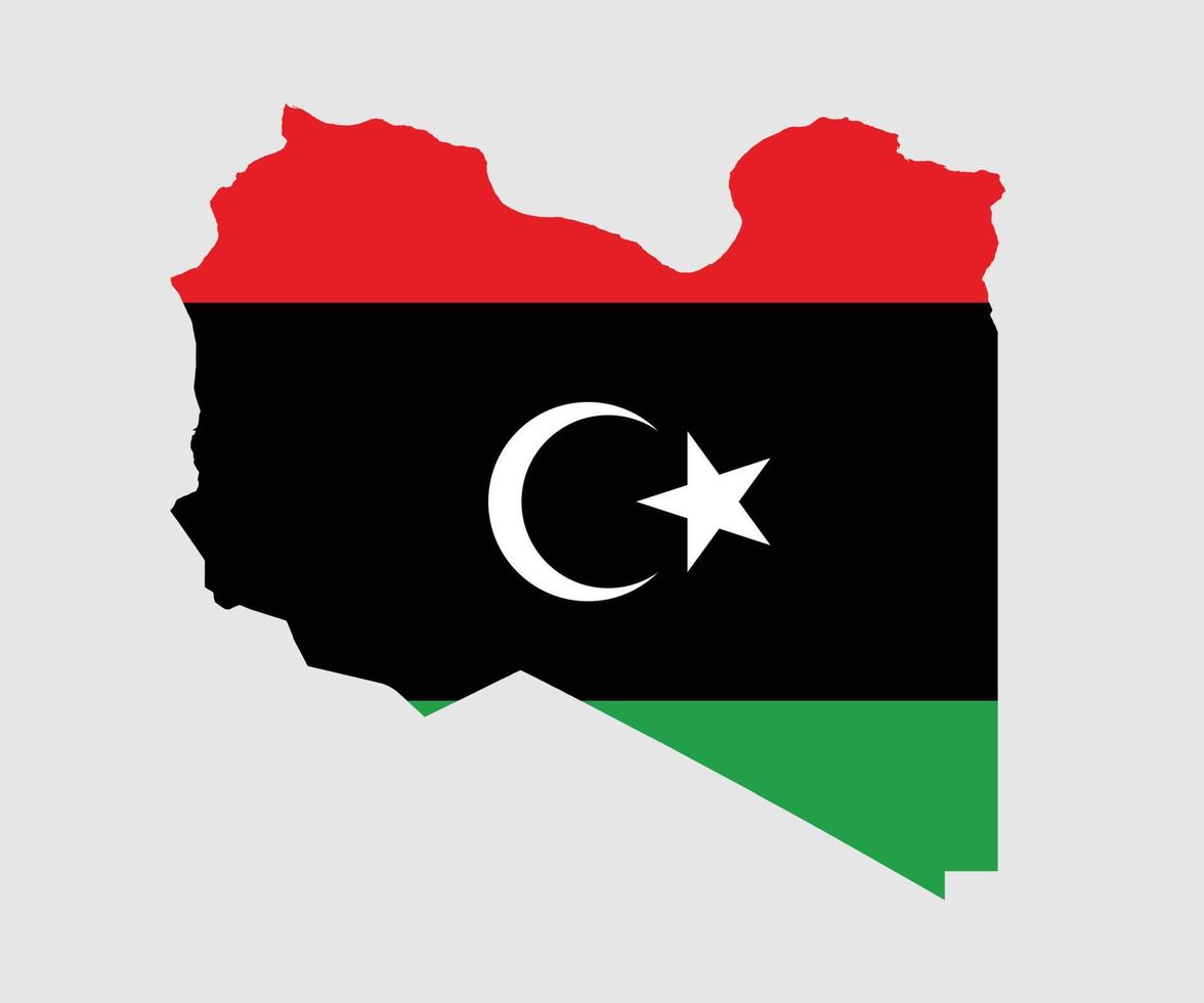 Karte und Flagge von Libyen vektor