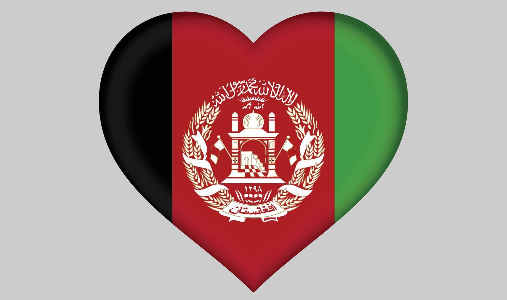 afghanistans flagga hjärta vektor