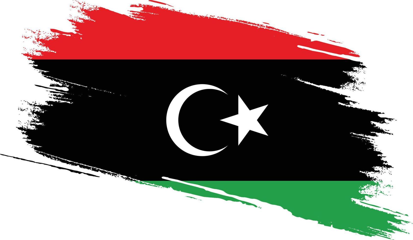 libyen flagga med grunge textur vektor