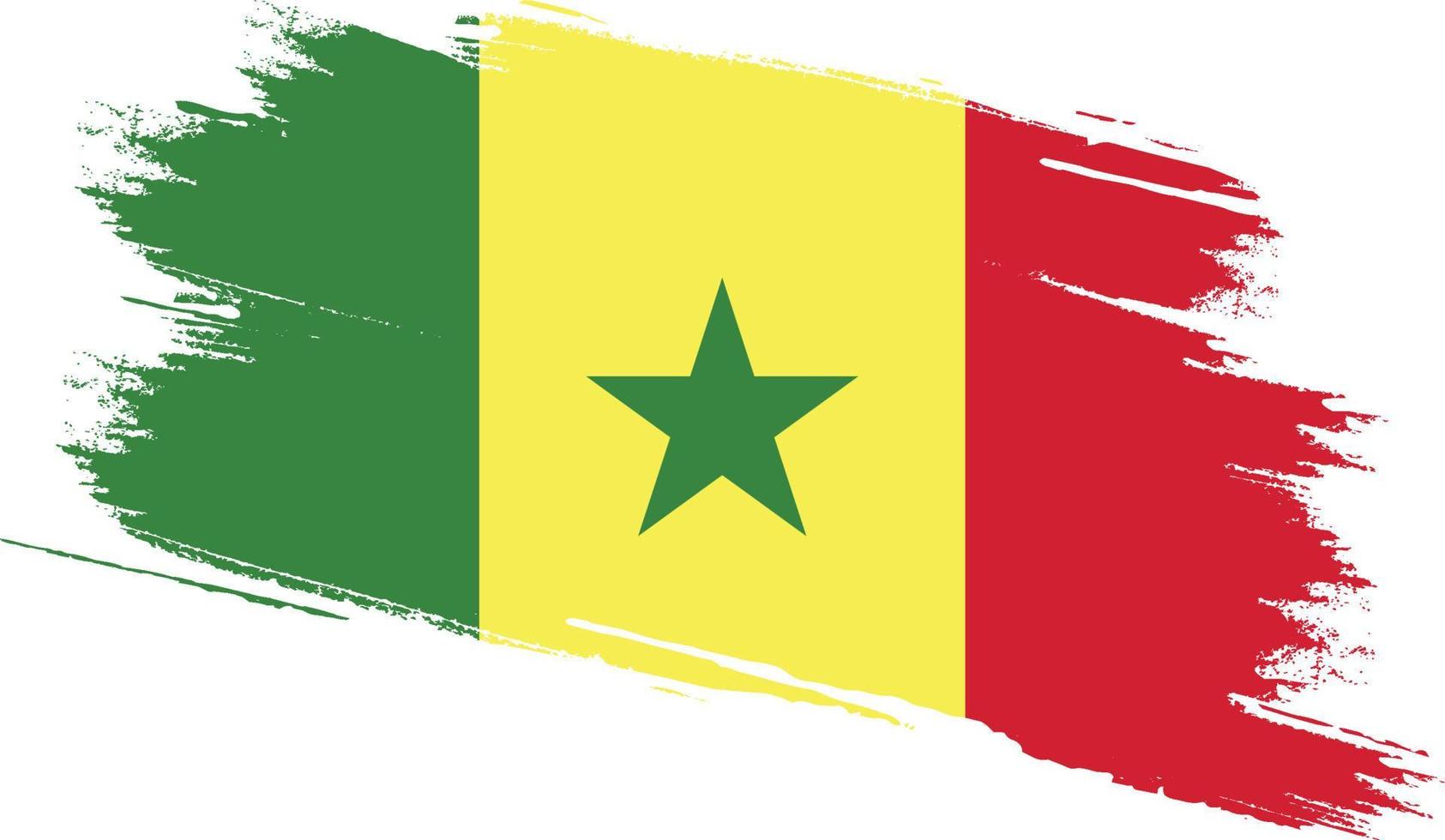 senegal flagga med grunge textur vektor