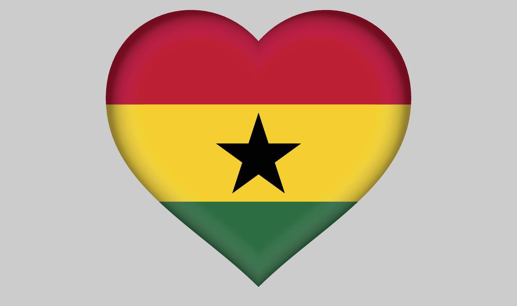 ghana flagga hjärta vektor