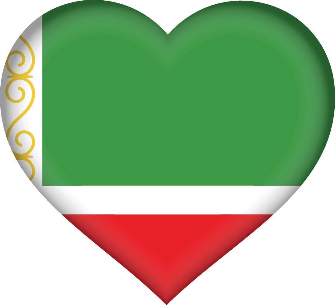 tjetjenska republikens flagga hjärta vektor
