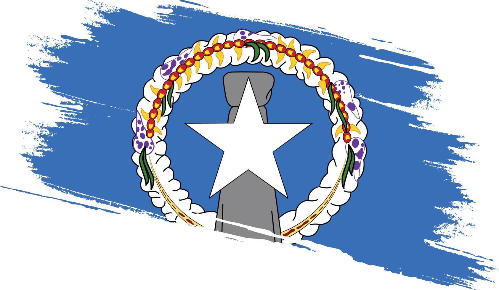 Northern Mariana Islands flagga med grunge textur vektor