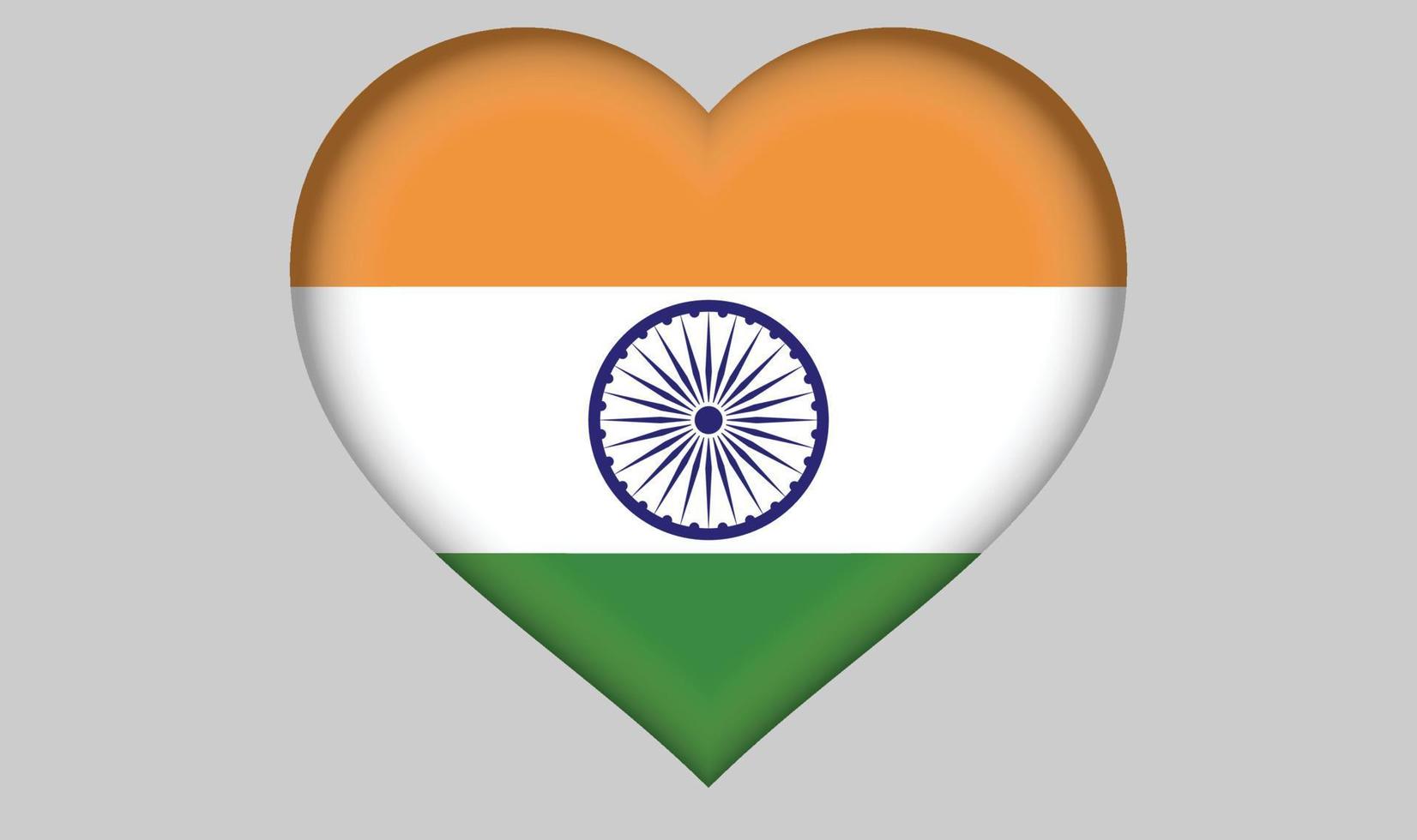 Indien flagga hjärta vektor