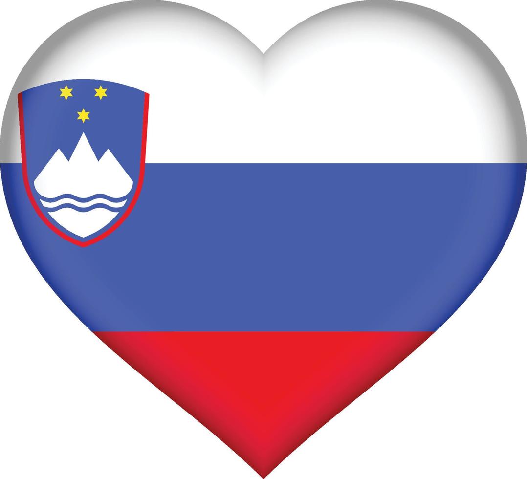 slovenien flagga hjärta vektor