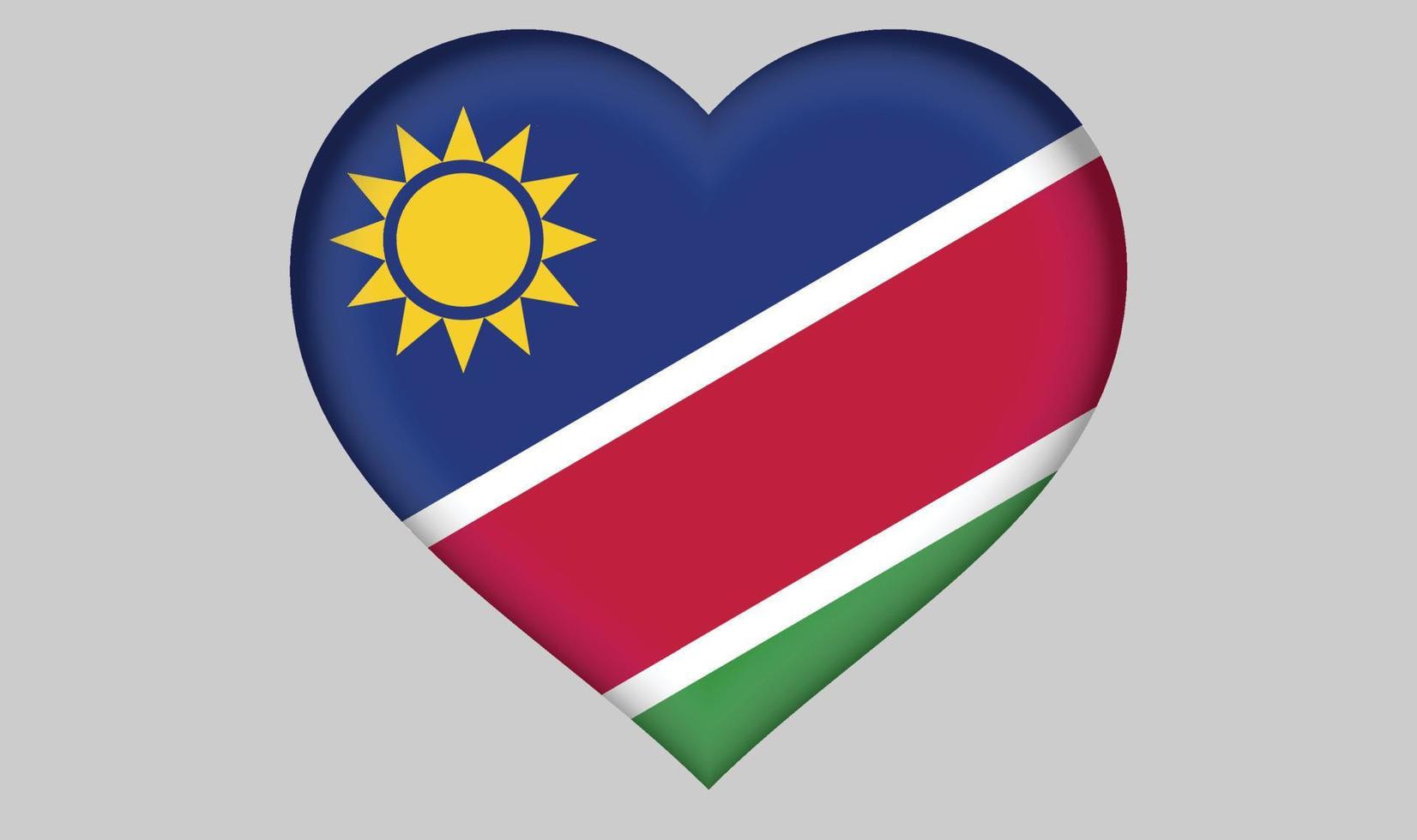 namibia flagga hjärta vektor