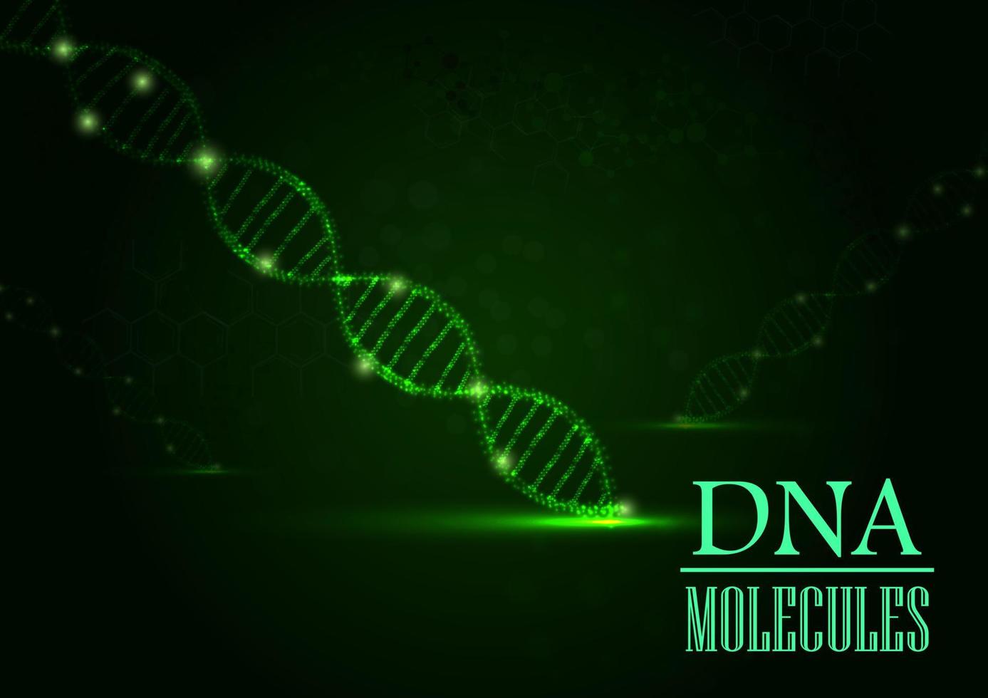 illustration des dna relix-konzepts auf grünem lichthintergrund vektor