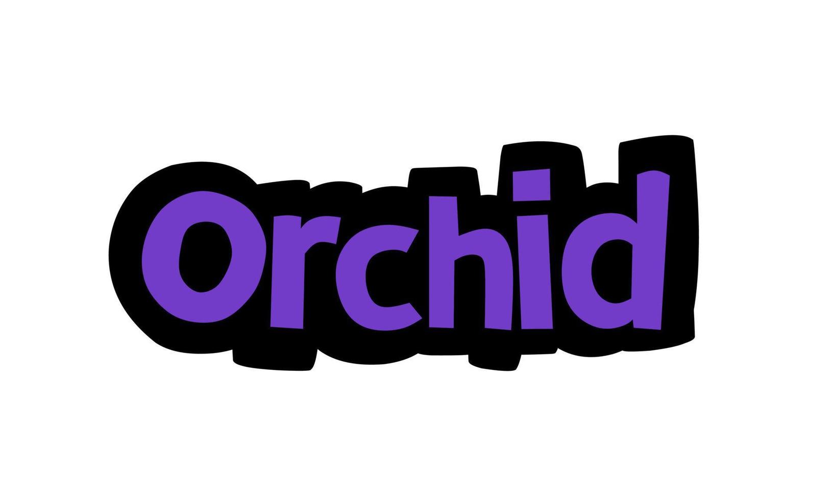 Orchidee schreiben Vektordesign auf weißem Hintergrund vektor