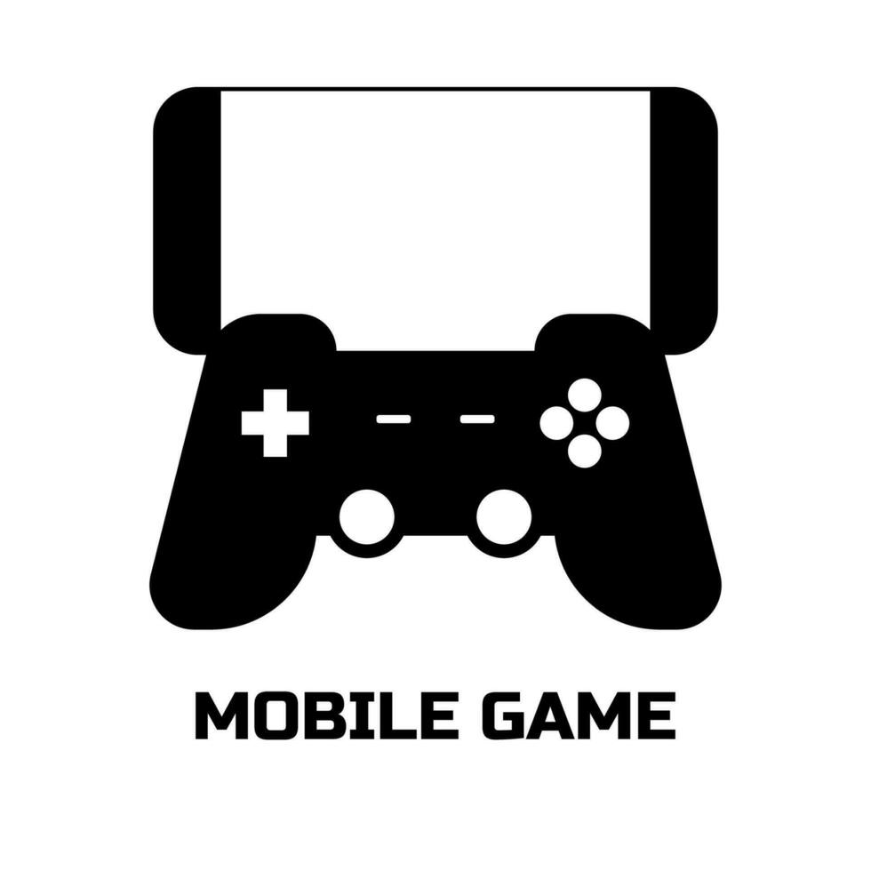 mobiles Spielsymbol in schwarz-weißer Farbe. Gaming-Vektor-Illustration vektor