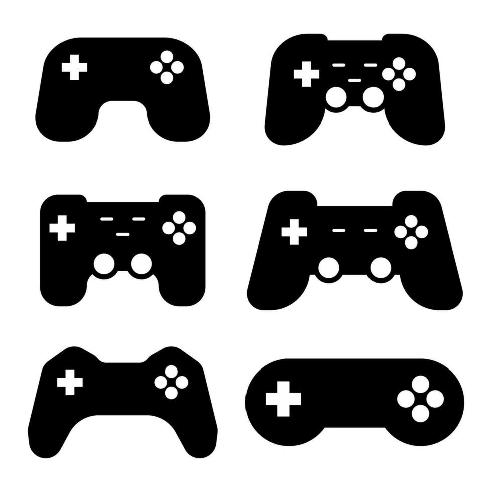 joystick controller videospel ikonuppsättning. spel vektor illustration