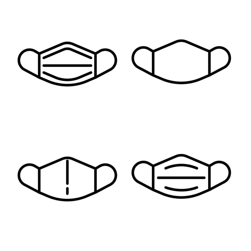 Gesichtsmasken-Icon-Set mit Linienstil. Vektor-Illustration vektor