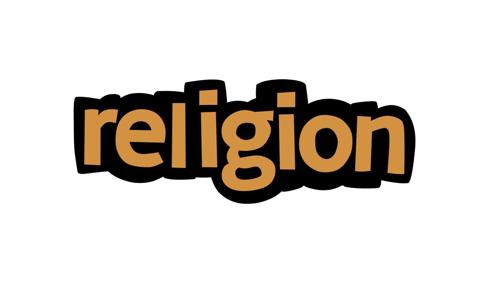 Religion schreiben Vektordesign auf weißem Hintergrund vektor