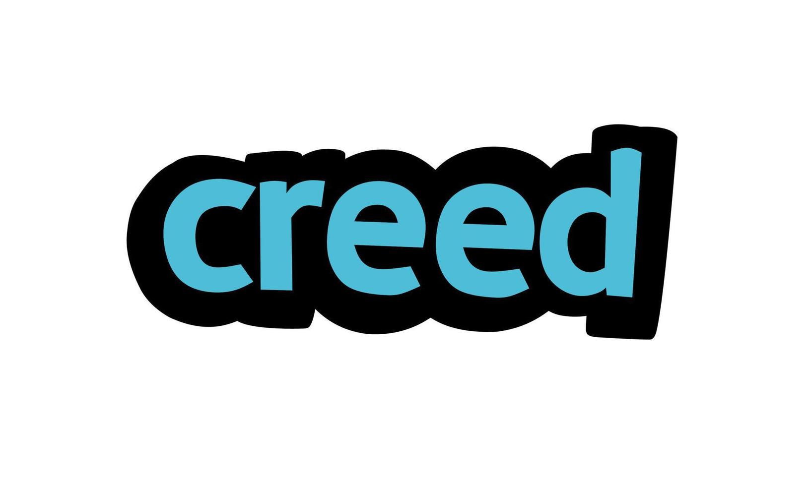 creed skriver vektordesign på vit bakgrund vektor