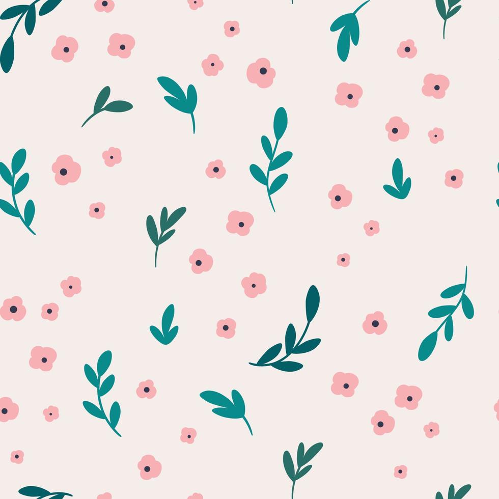 florales nahtloses Muster. kreative blühende textur. Wildblumen Hintergrund. ideal für Stoff, Textil, Scrapbooking. . Vektor-Cartoon-Illustration vektor