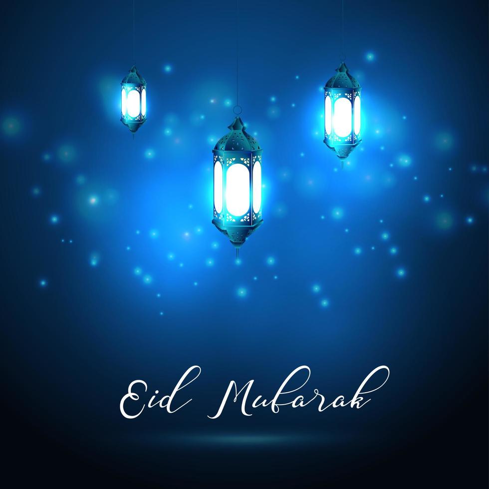 vektorillustration des glänzenden hintergrunds von eid mubarak vektor