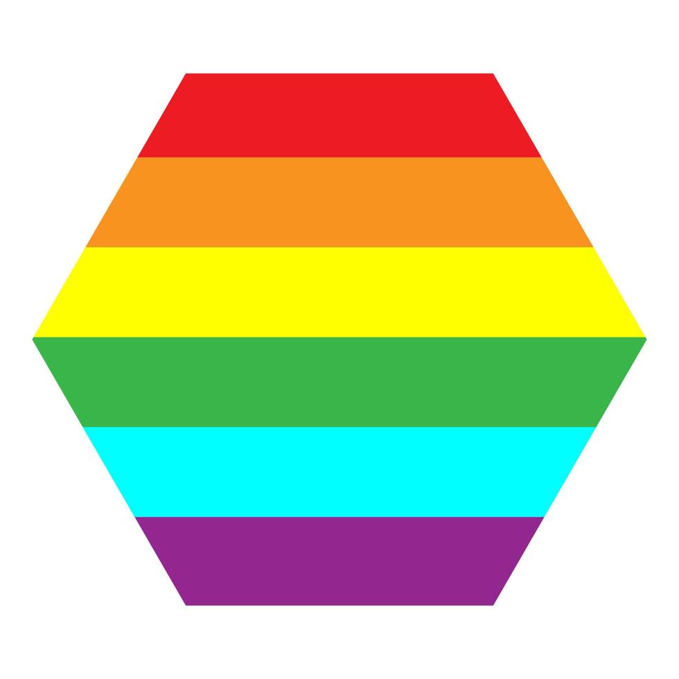 regnbågsfärg i hexagonform för mall, banderoll och bakgrund. vektor
