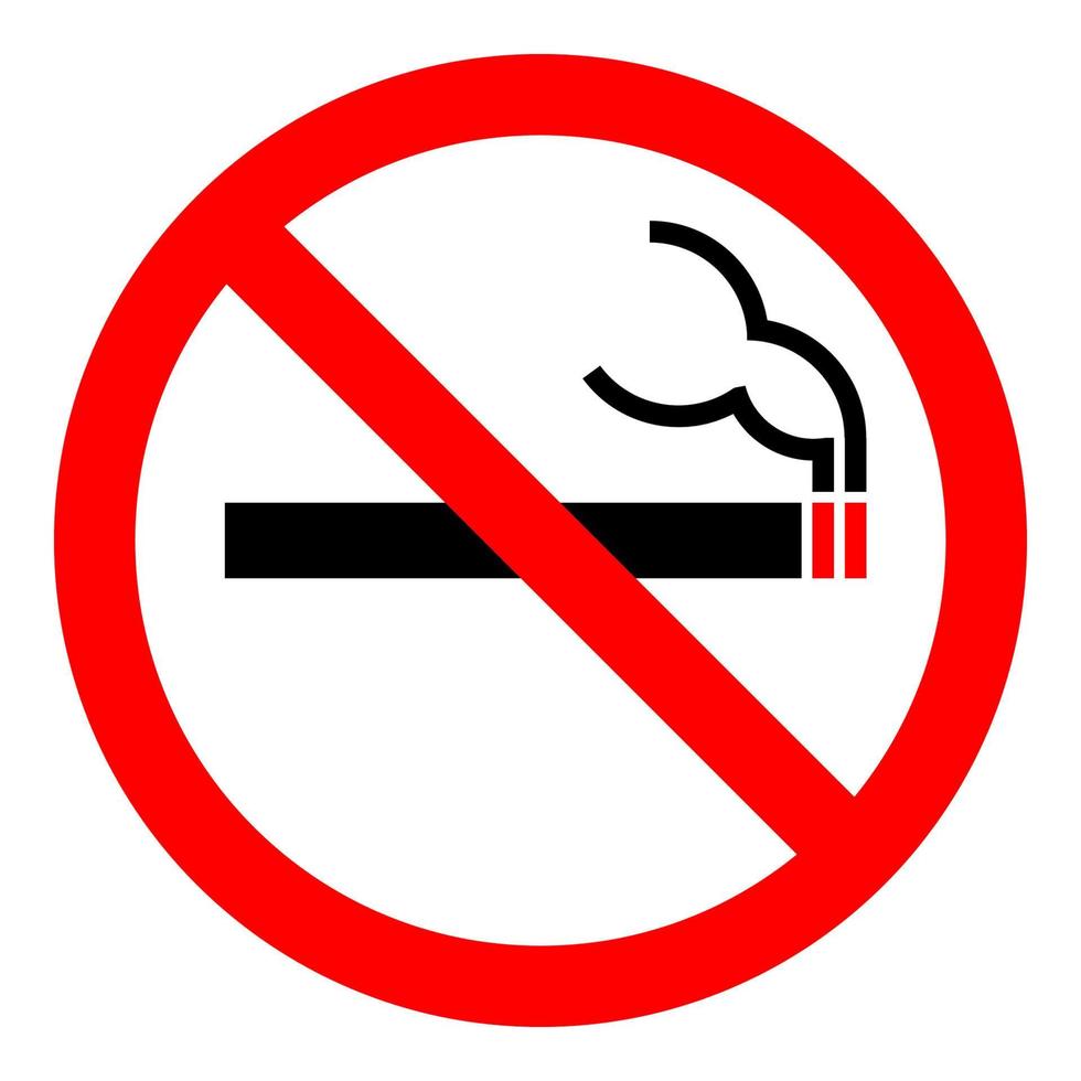 sluta röka rökning förbjuden förbjuden skylt symbol logotyp cigaretter fet vektor