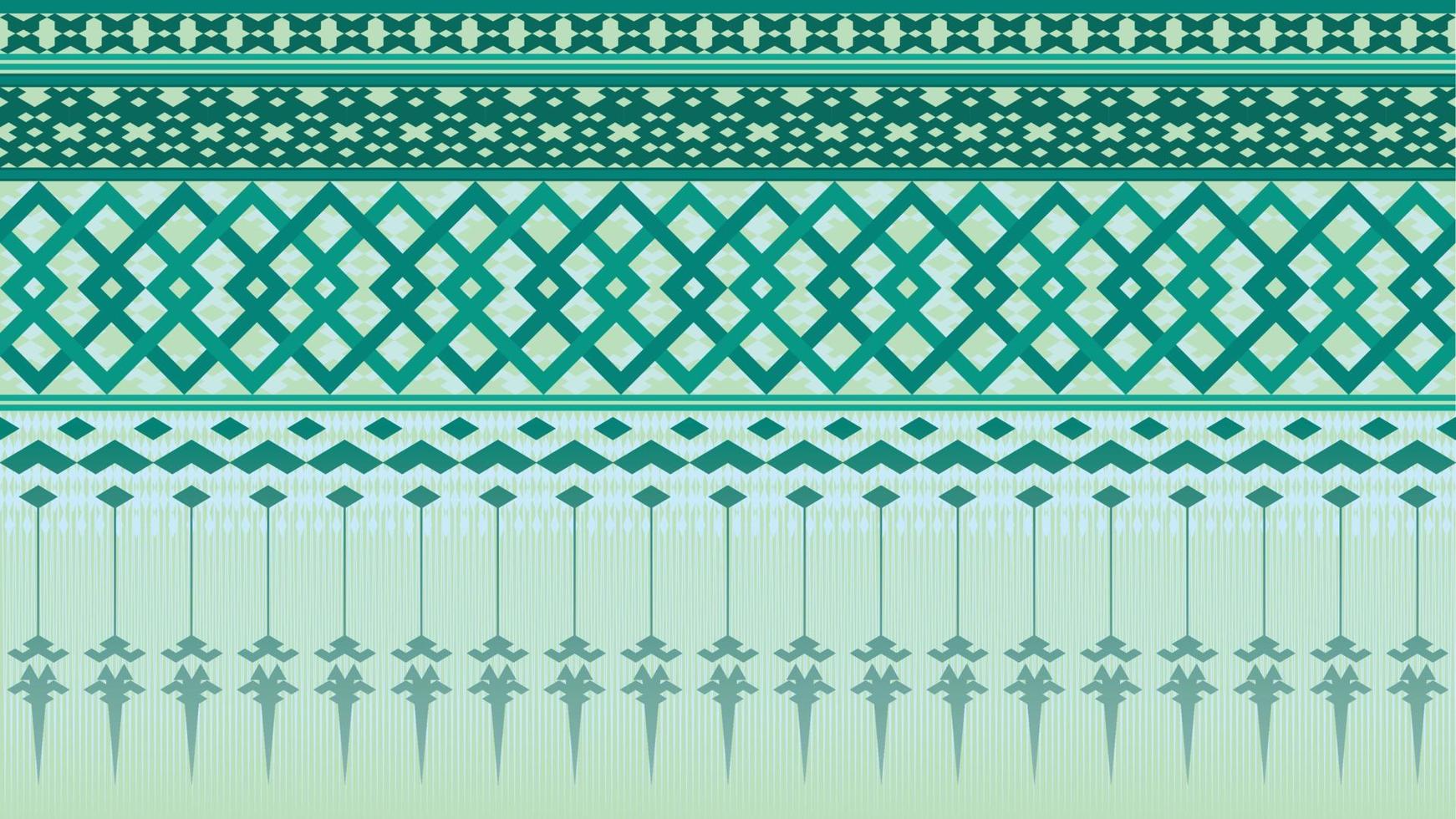 geometrisches Musterdesign abstrakter Hintergrund, grünes orientalisches geometrisches Muster, Teppich, Stoff, 2D-Darstellung vektor