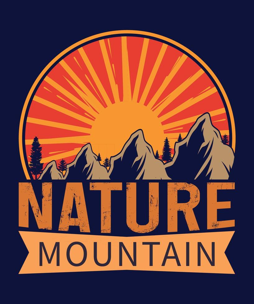 natur berg vintage t-shirt design vektor