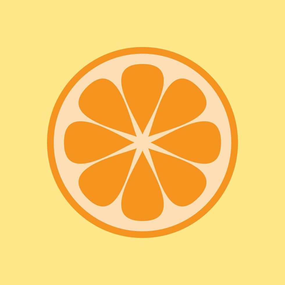 skiva av apelsin frukt. vektor illustration