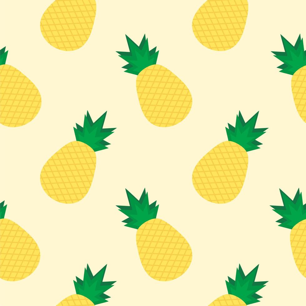 ananas platt design seamless mönster. vektor illustration av konst. vintage bakgrund. köks- och restaurangdesign för tyger, papper