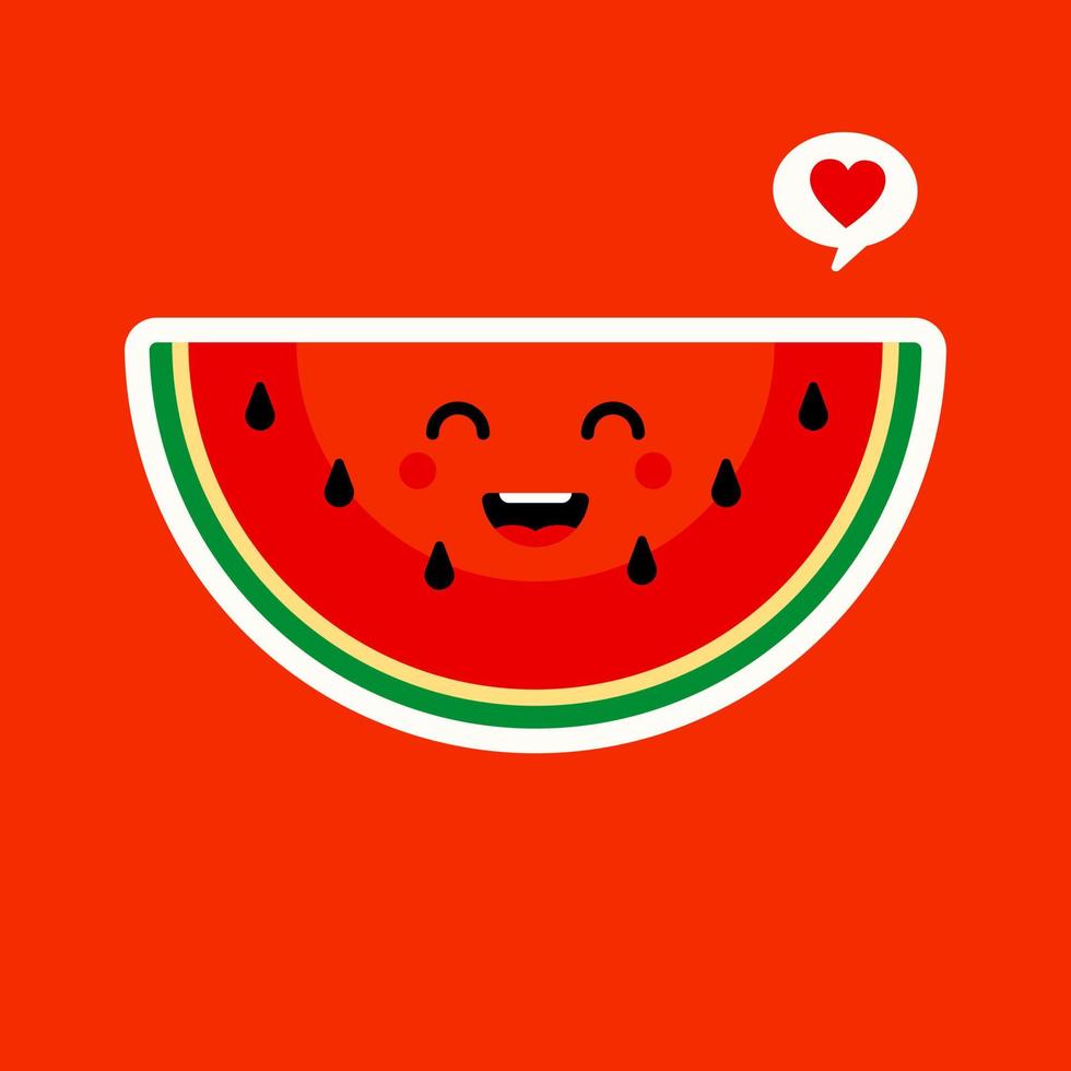 Design-Vektorillustration der Wassermelone flache vektor