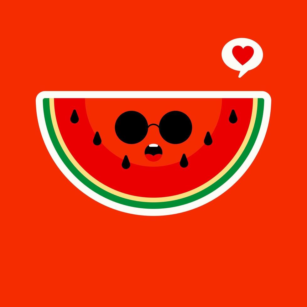 Design-Vektorillustration der Wassermelone flache vektor