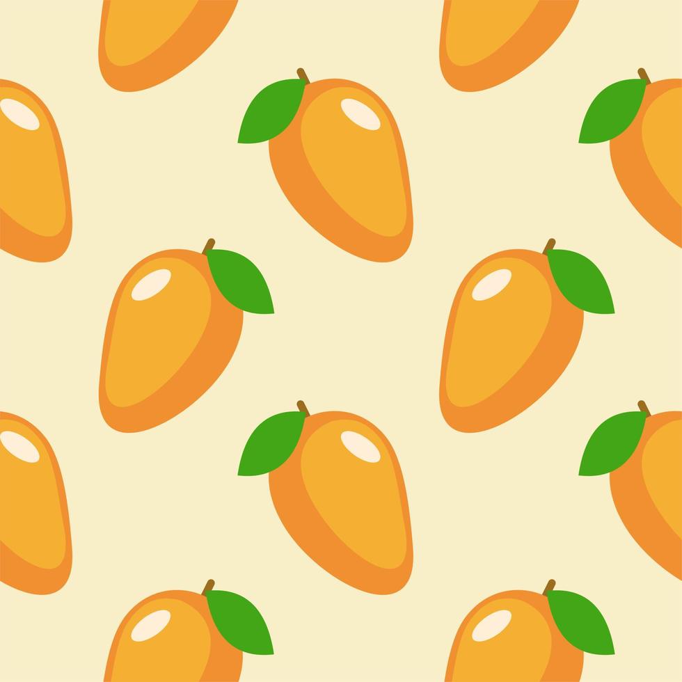 Design-Vektorillustration des nahtlosen Musters der Mango flache vektor