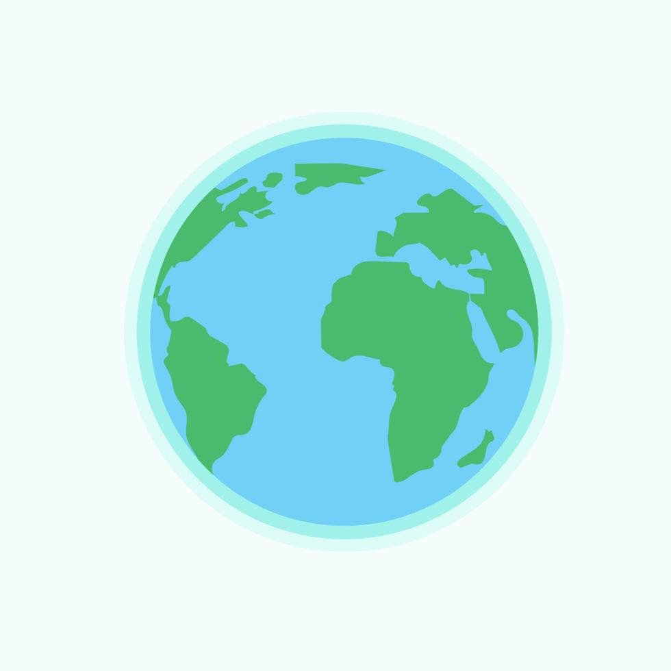 jordklot isolerad på färgbakgrund. platt planet jorden ikon. vektor illustration.