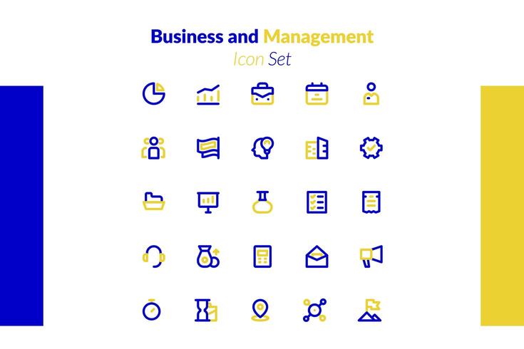 Geschäfts- und Management-Icon-Set vektor