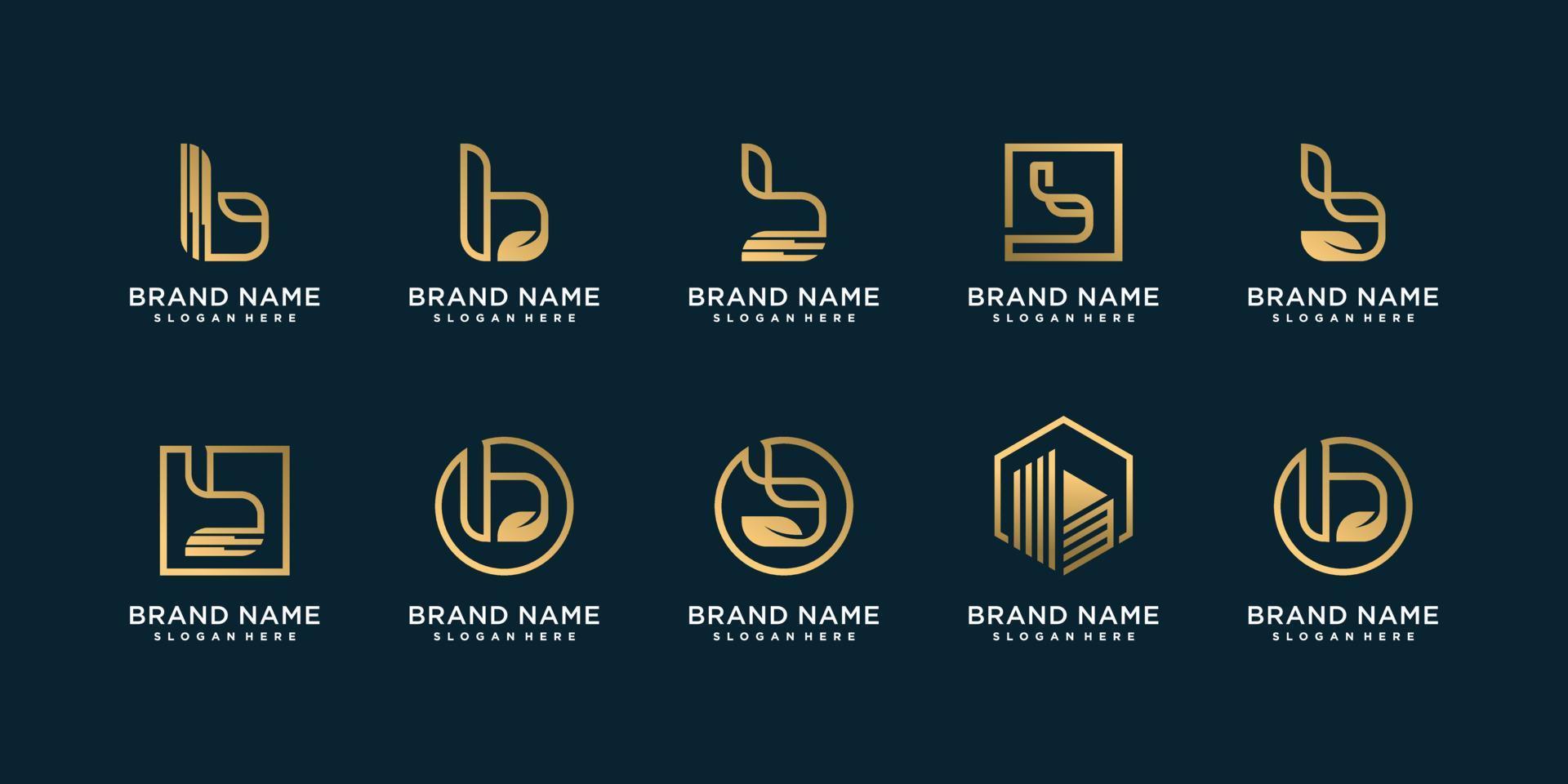 Satz von Buchstaben-Logo-Sammlung mit Anfangsbuchstabe b für Unternehmen mit kreativem Konzept-Premium-Vektor vektor