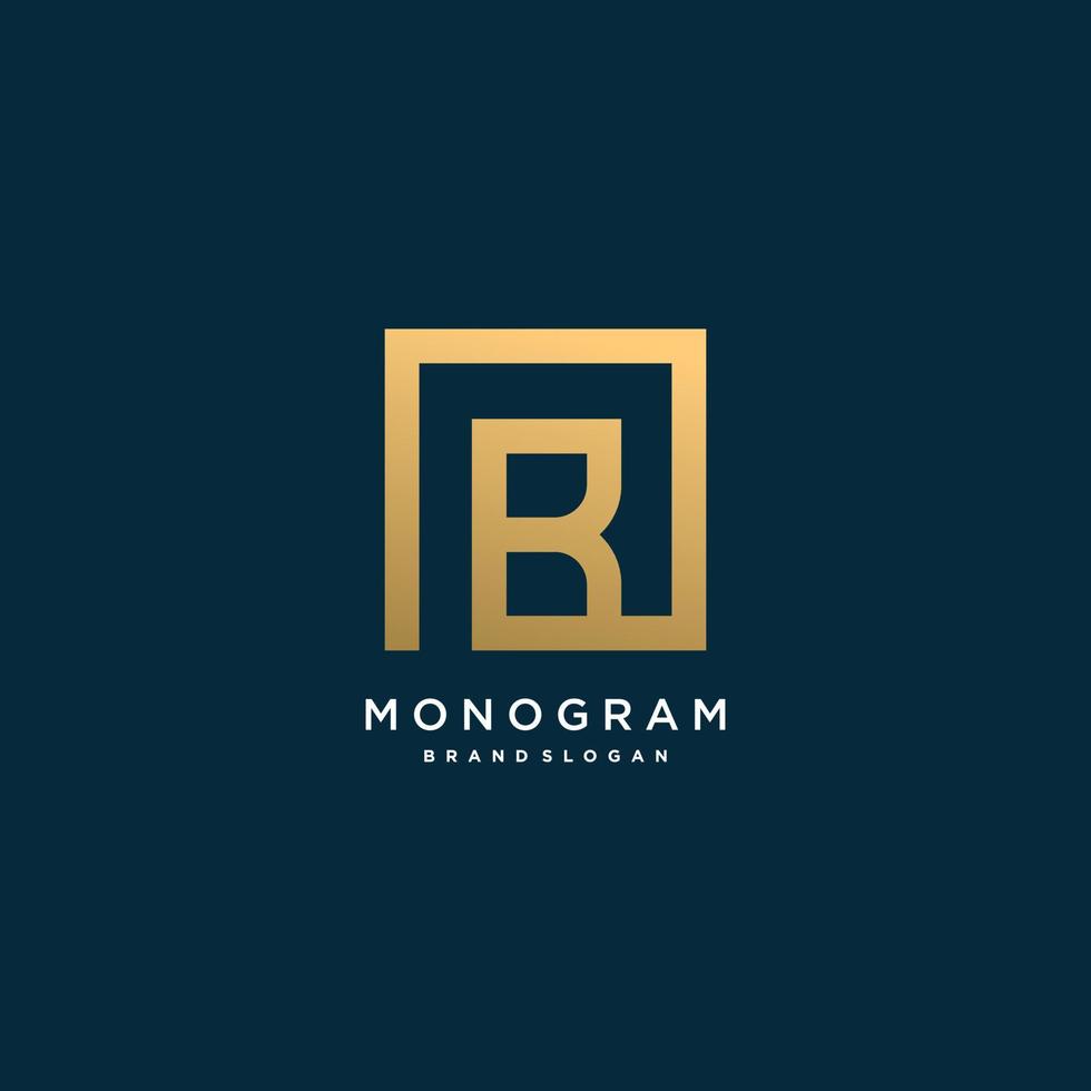 monogram bokstavslogotyp med initial b med modernt kreativt koncept premium vektor del 9