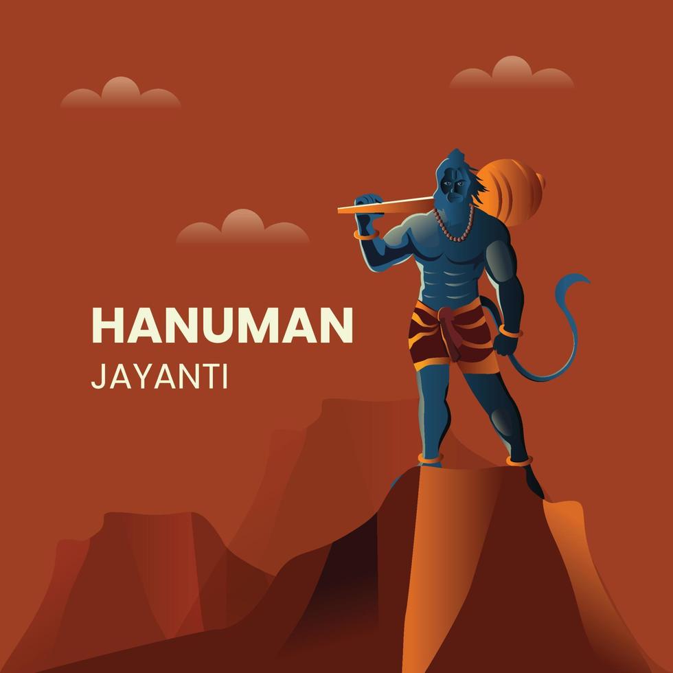 jay shri ram, happy hanuman jayanti, feiert die geburt von lord sri hanuman vektor