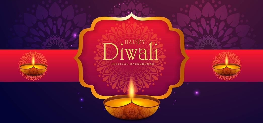 Illustration des Brennens von Diya auf Diwali-Feiertagshintergrund vektor