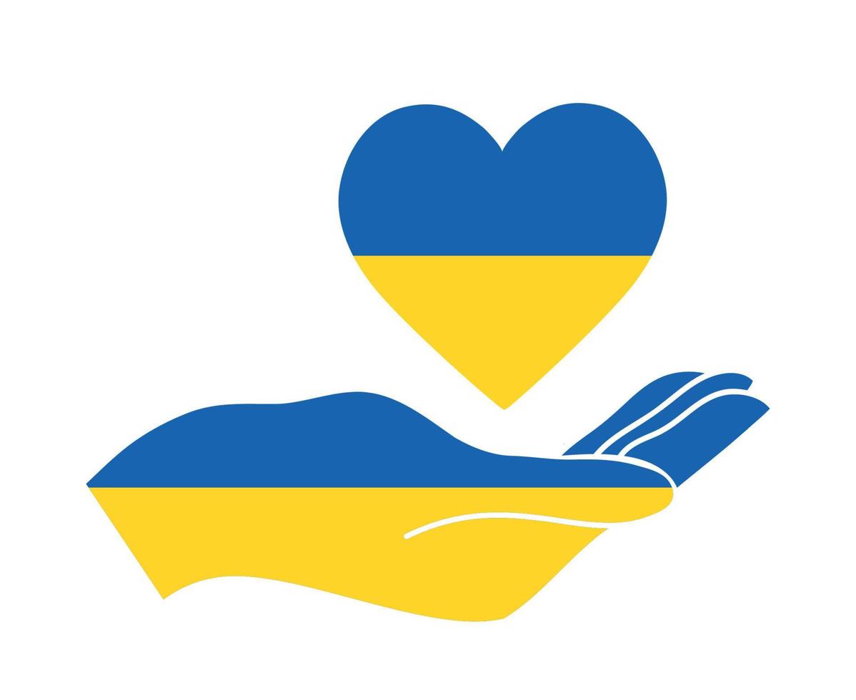 Ukraine Emblem Flagge und Handsymbol nationales Europa abstraktes Vektordesign vektor