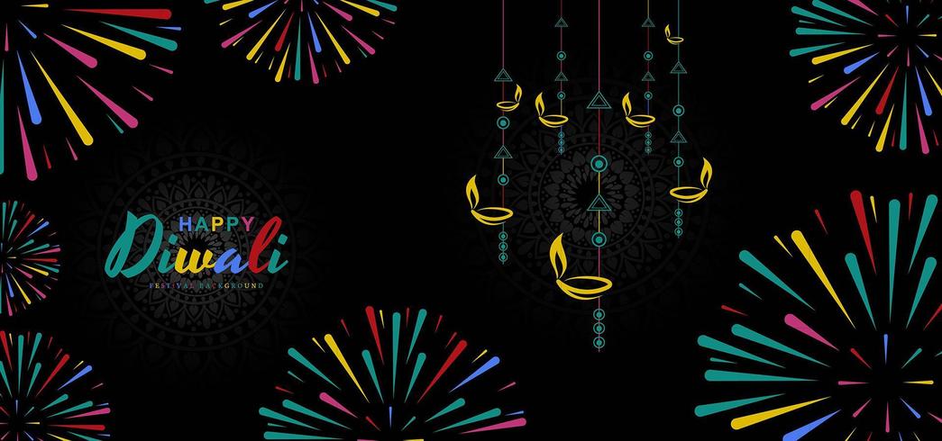 Schöne Grußkarte für hinduistisches Gemeinschaftsfestival Diwali-Hintergrund vektor