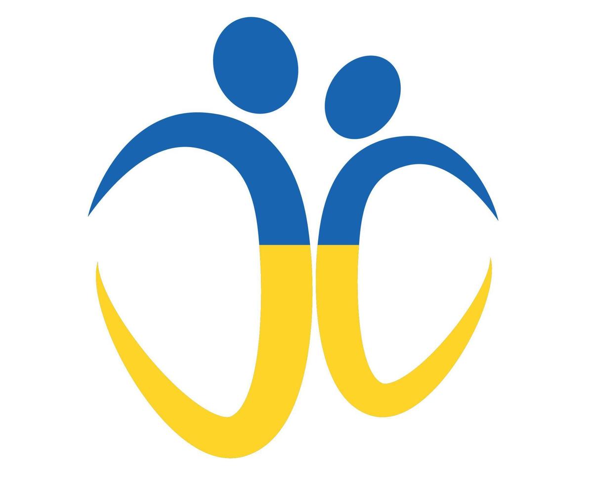 Ukraine-Emblem nationale Europa-Flagge abstrakte Symboldesign-Vektorillustration vektor