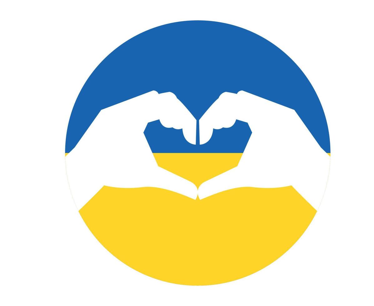 ukraine flag emblem national europa mit hand symbol abstraktes design vektorillustration vektor