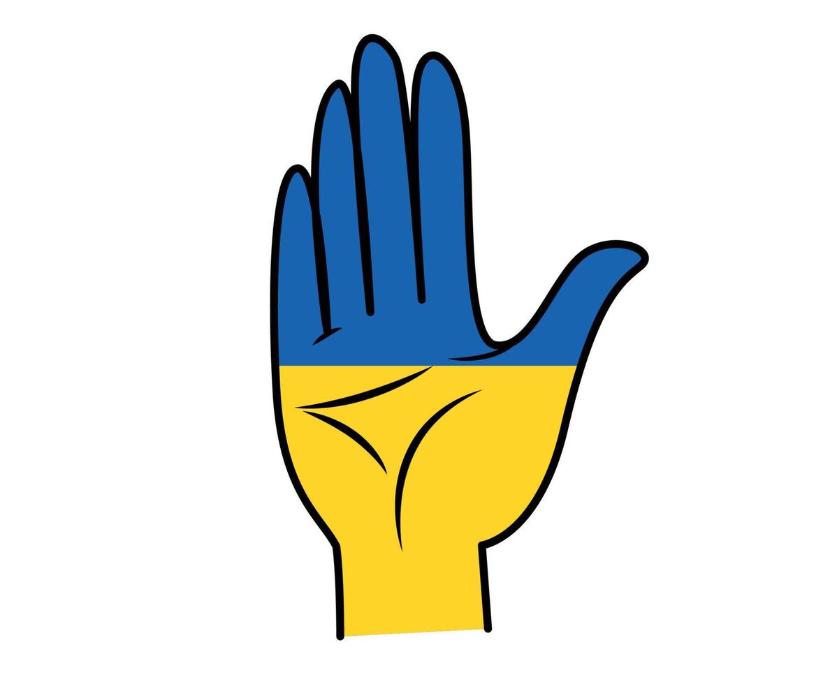 ukrainska hand flagga emblem symbol abstrakt nationella Europa vektor design