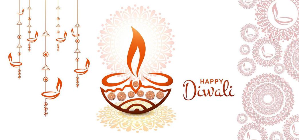 Konstnärlig illustration för festival för diwali gratulationskortfestival vektor