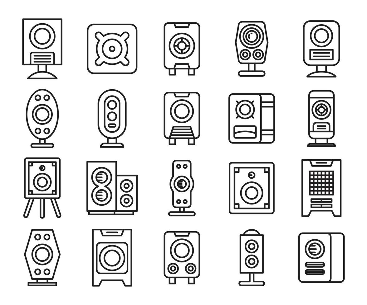 elektriska högtalare ikoner set vektor