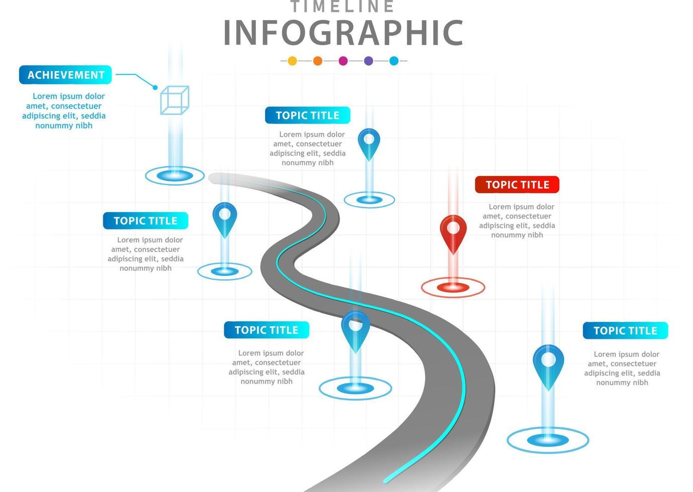 infographic mall för företag. 6 steg modernt tidslinjediagram med färdplan, presentationsvektor infographic. vektor