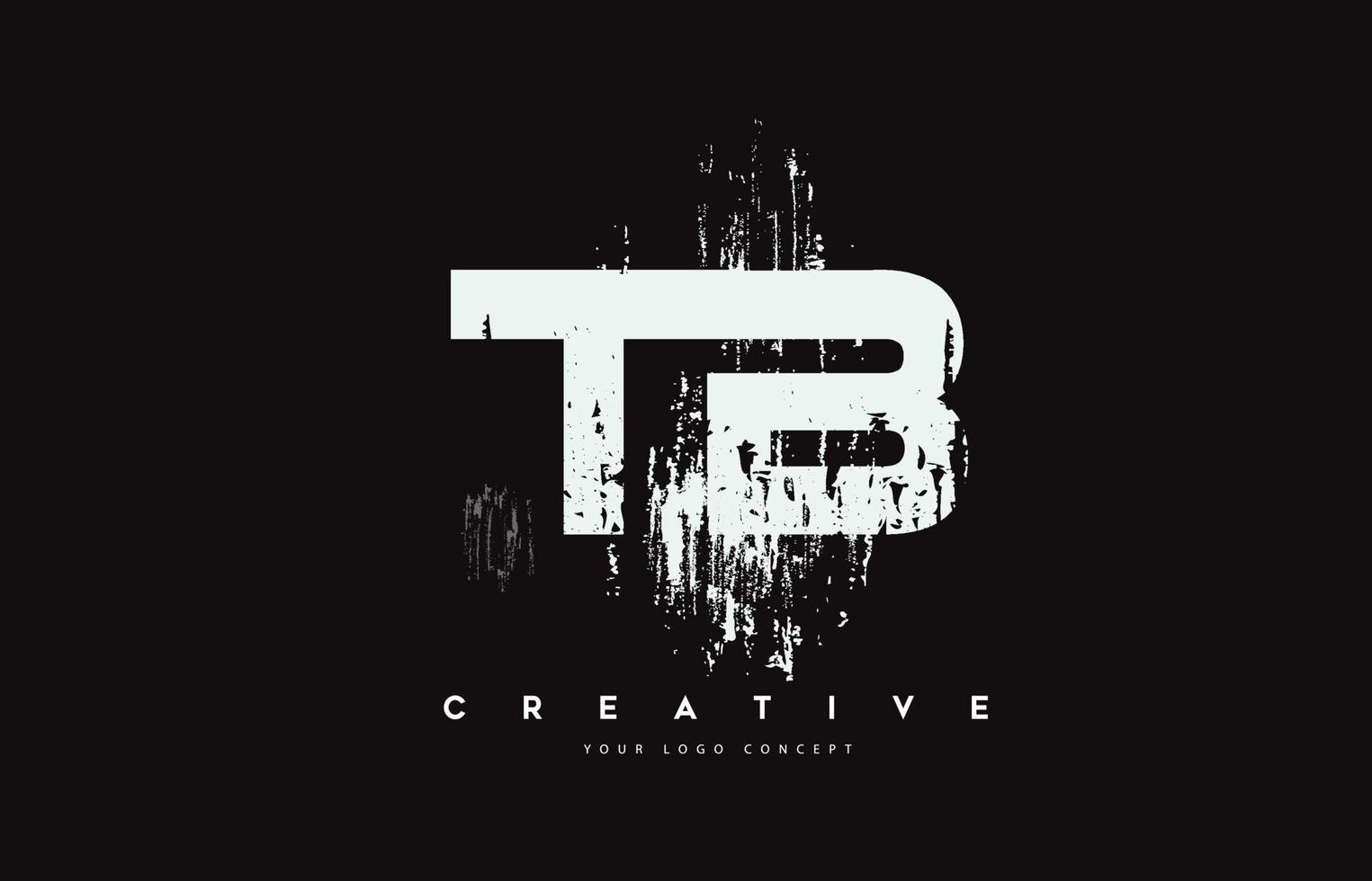 tb tb Grunge-Pinsel-Buchstaben-Logo-Design in weißer Farbvektorillustration. vektor