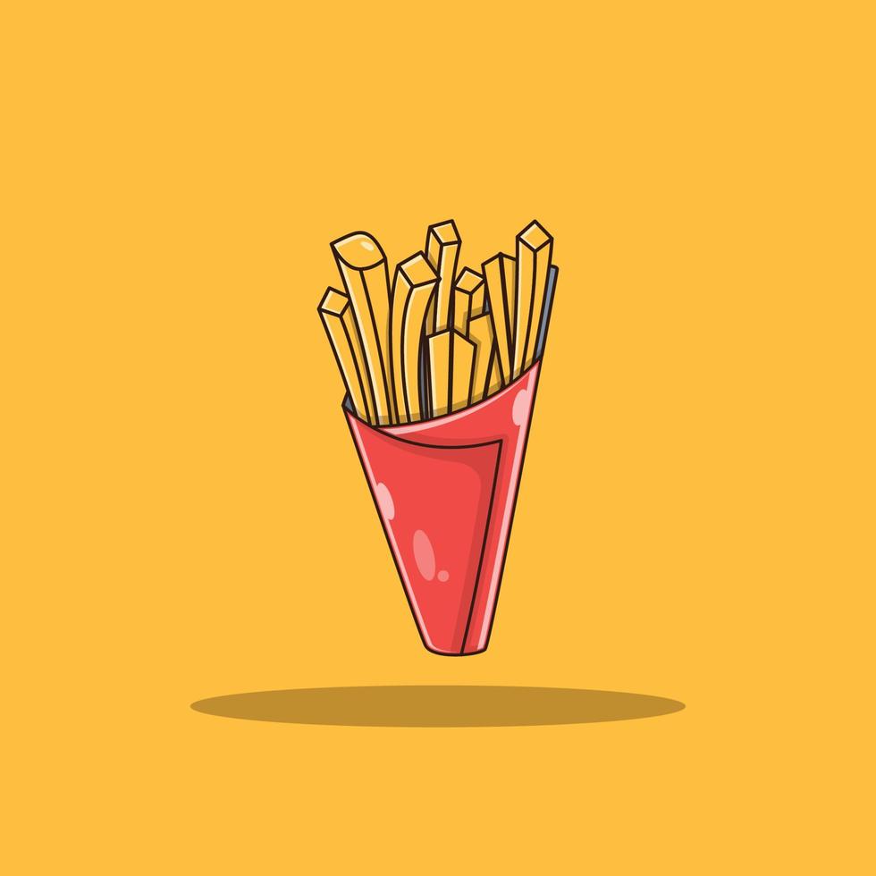 pommes frites tecknad vektor ikonillustration