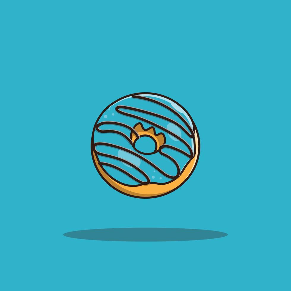 Donut-Cartoon-Vektor-Symbol-Illustration vektor