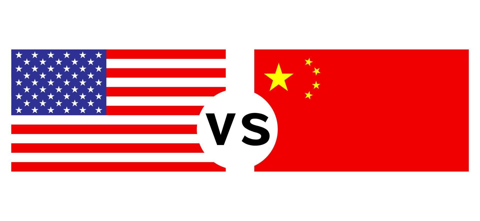 vektor flagga Kina och USA