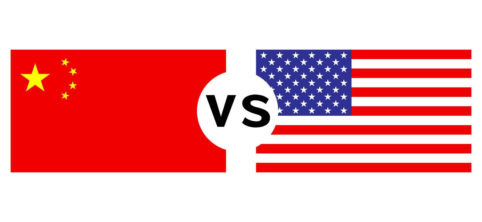 Vektorflagge China und die USA vektor